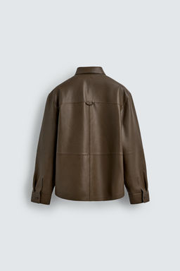 CAMISA PIEL BOLSILLO / Khaki - Zara фото 8