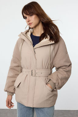 Vizon Oversize Kal?p Kemerli Kapusonlu Parka Mont TWOAW25MO00097
