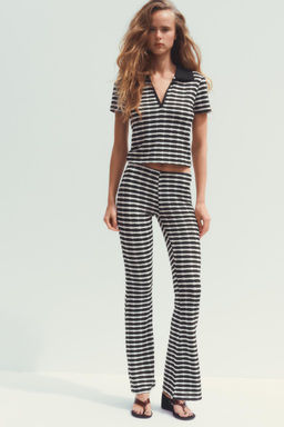 JACQUARD FLARE TROUSERS - Zara фото 8