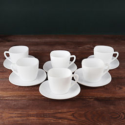Чайный набор 12 предметов 250 мл белый квадратная форма А / FXB220/FBD220-6A (WHITE ) /уп.8/ картон - Галеонтрейд фото 20