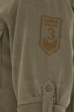U. S. Polo Assn / Мужская рубашка цвета хаки с длинным рукавом - U.s. polo assn фото 14