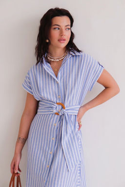 Martichelli Платье-рубашка в голубую полоску  фото 4