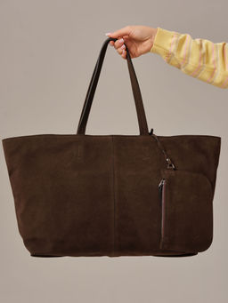 Замшевая сумка шоппер Texas DBR 31390 кофе фото 5