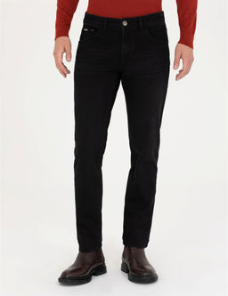 Siyah Straight Fit Jean Pantolon