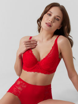 Бюстгальтер женский красный с кружевом красный 512553 - Mark formelle фото 7
