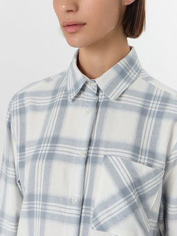 Рубашка женская серая в клетку