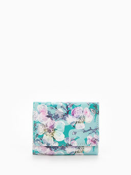 Кошелёк женский на кнопке, 10.5?2.5?8.5 см, с цветочным принтом, разноцветный