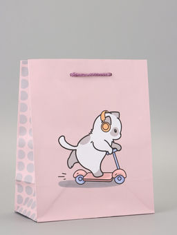 Цена за 2 шт. Пакет подарочный ламинированный «СамоКотик» 18×22.3×10 см