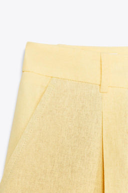 HIGH-WAIST LINEN BLEND BERMUDA SHORTS - Zara фото 5