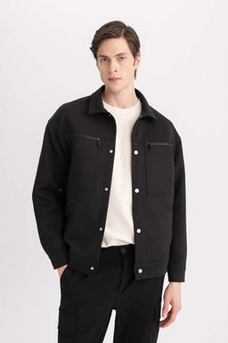 Куртка-поло с воротником-поло Relax Fit Пальто - Defacto фото 6