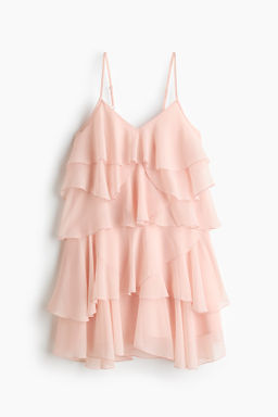 Vestido de gasa con falda escalonada