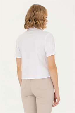 Женская белая рубашка с коротким рукавом - U.s. polo assn фото 12