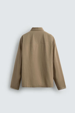 CAMISA ALGOD?N - LINO BORDADOS / Arena - Zara фото 8