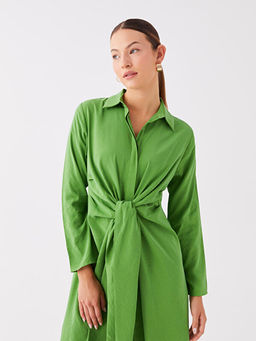 D?z Uzun Kollu Kad?n G?mlek Elbise