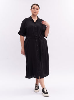 Платье-рубашка PP46048BLK01