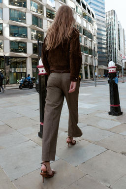 HERRINGBONE TROUSERS WITH BELT - Zara фото 13