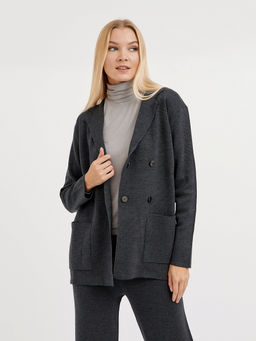 кардиган женский на пуговицах с карманами