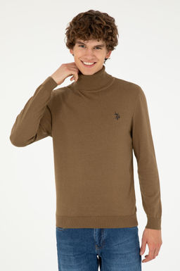 Свитер мужской U.S. Polo Assn хлопок цвета хаки  фото 3