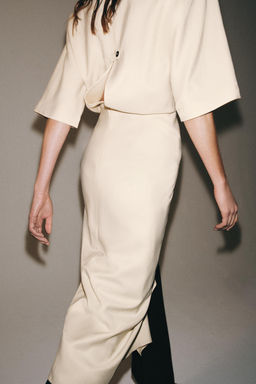 VESTIDO MIDI DRAPEADO ZW COLLECTION / Crudo medio - Zara фото 10