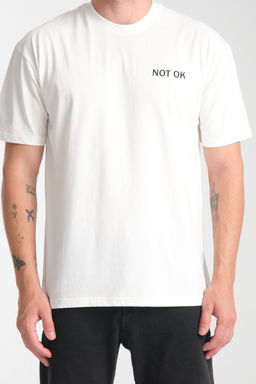 TRENDYOL MAN Beyaz Oversize/Genis Kesim Yaz? Bask?l? %100 Pamuk T-Shirt TMNSS25TS00205 - Trendyolmilla фото 4