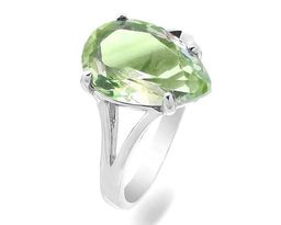 Кольцо из серебра празиолит кварц, Ю-100М45