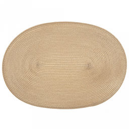 Салфетка под горячее (термосалфетка) Овальная 45х30см, ПВХ, цвет - сливочный (Китай)