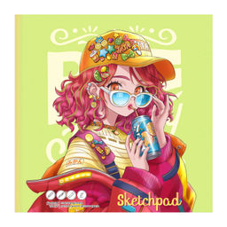 Альбом для рисования (Скетчпад) 40 л, арт. 67797 МОДНИЦЫ (170х170 мм), блок - белый офсет 120 г/м?,