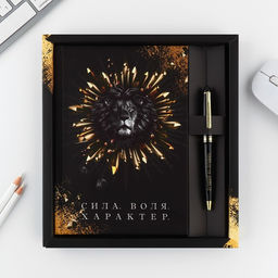 Подарочный набор 23 февраля. Сила, воля, характер, ежедневник А5, 80 л в твердой обложке и ручка