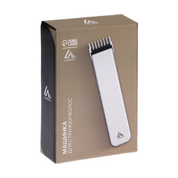 Машинка для стрижки Luazon LTRI-21, 3 Вт, 3 насадки, LED-индикатор, от АКБ, белая
