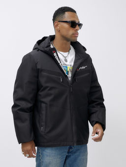 Куртка спортивная мужская зимняя большого размера черного цвета 66616Ch - Wonderrman фото 9