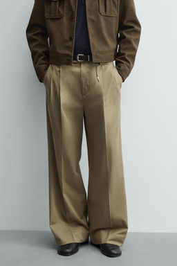 PANTAL?N WIDE FIT PLIEGUES / Beige - Zara фото 2