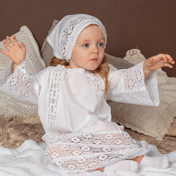 Крестильный набор с пеленкой и косынкой "Екатерина"