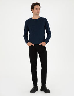 Темно-синий зауженный свитер - Cacharel фото 4