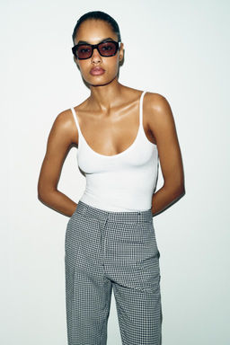 GINGHAM CHECK TROUSERS - Zara фото 3