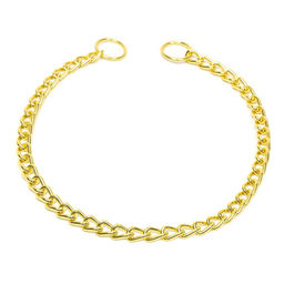 Ошейник - удавка металлический однорядный, 55 см, толщина проволоки 2,5 мм, золотистый - Пижон фото 2