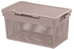 Корзина с крышкой 21 л 45,5*26,5*23,5 см Лофт узкая, мокка (модель 562139) - Elan gallery фото 3
