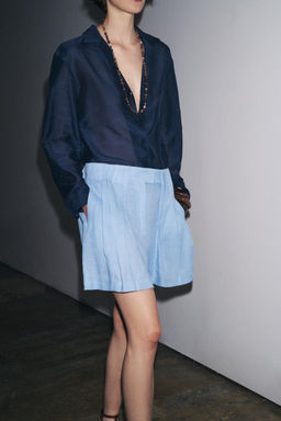 100% LINEN SHORTS ZW COLLECTION - Zara фото 7