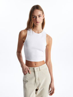 Kad?n Bisiklet Yaka D?z Crop