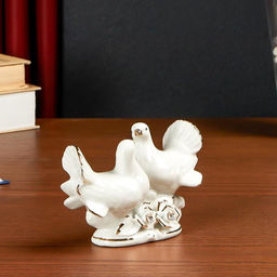 Фигурка «2 белых голубя», со стразами, 9×12 см