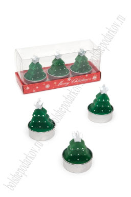 Свечи парафиновые 3,5*5,5 см "Ёлочки" (3 шт) SF-7794