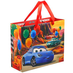 Пакет подарочный с пластиковым окном, 31 х 26 х 11 см, Тачки - Disney фото 2
