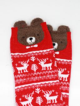 Носки НГ р.35-40 Red christmas Мишка - Krumpy фото 3