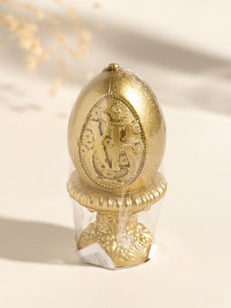 Свеча пасхальная Яйцо на подставке ХВ, 5?9 см, лак, золотистый