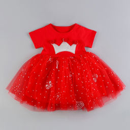 Карнавальный костюм «Новогодняя принцесса», рост 98 см, ободок, платье с короной, красный