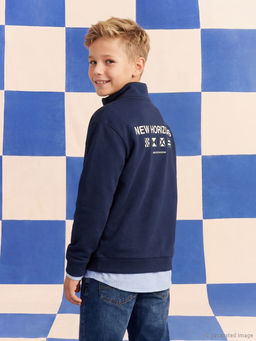 Yar?m Fermuarl? Dik Yaka Erkek ?ocuk Sweatshirt