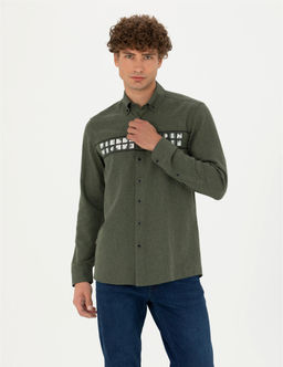 Haki Slim Fit Uzun Kollu G_mlek