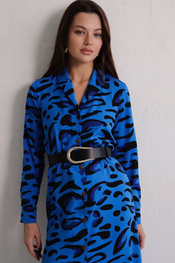 Платье-рубашка с английским воротником принт - Martichelli фото 352