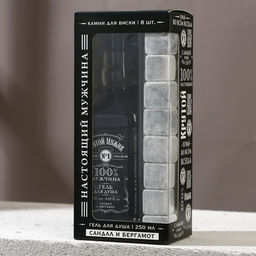 Подарочный набор Крутой мужик, гель для душа виски 250 мл и камни для виски 8 шт., Чистое счастье  фото 6