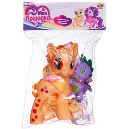 Игровой набор Abtoys Моя лошадка Пони желтая с сиреневым малышом дракончиком  фото 4