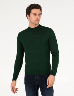 Haki Regular Fit _eyrek Bal_k__ Yaka Basic Kazak